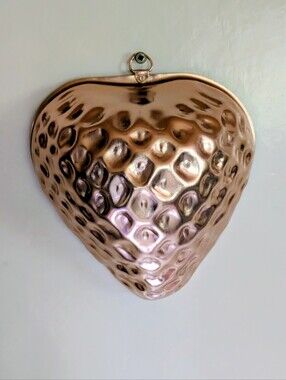 Vintage Copper Strawberry Jello Mold Kitchen Decor 4 Cup
